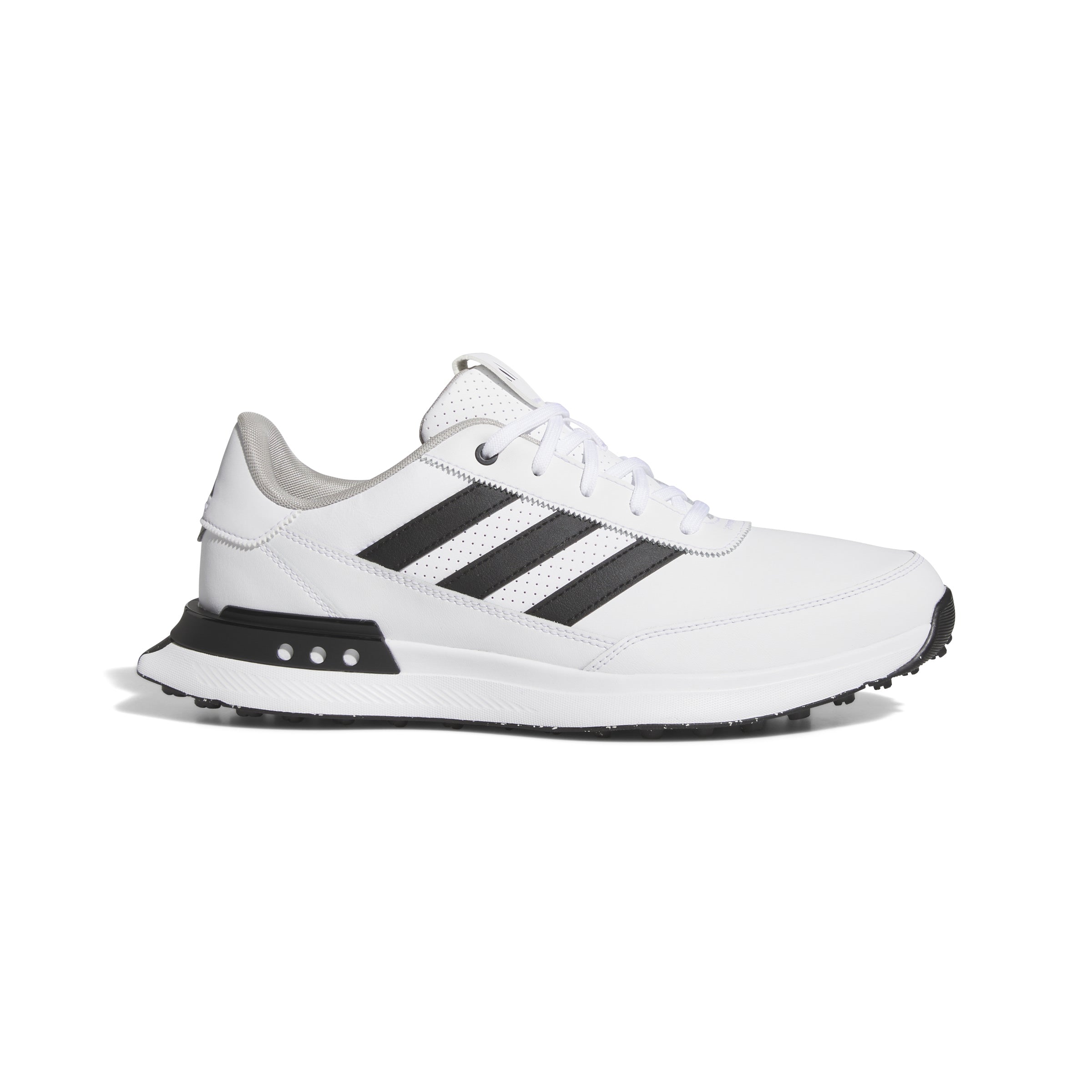 adidas S2G Leather Spikeless Golf Shoes - White / Black / Grey Two