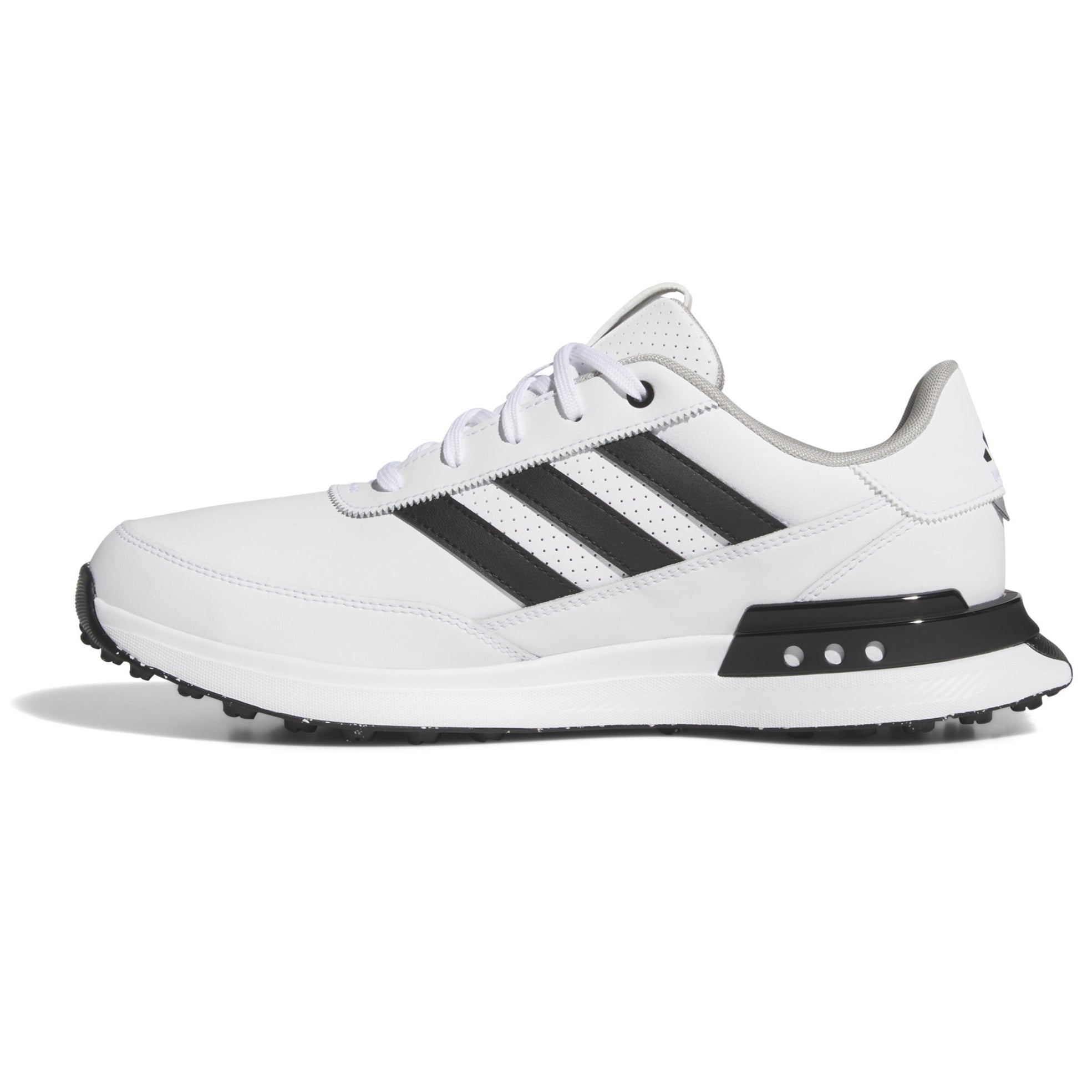 adidas S2G Leather Spikeless Golf Shoes - White / Black / Grey Two