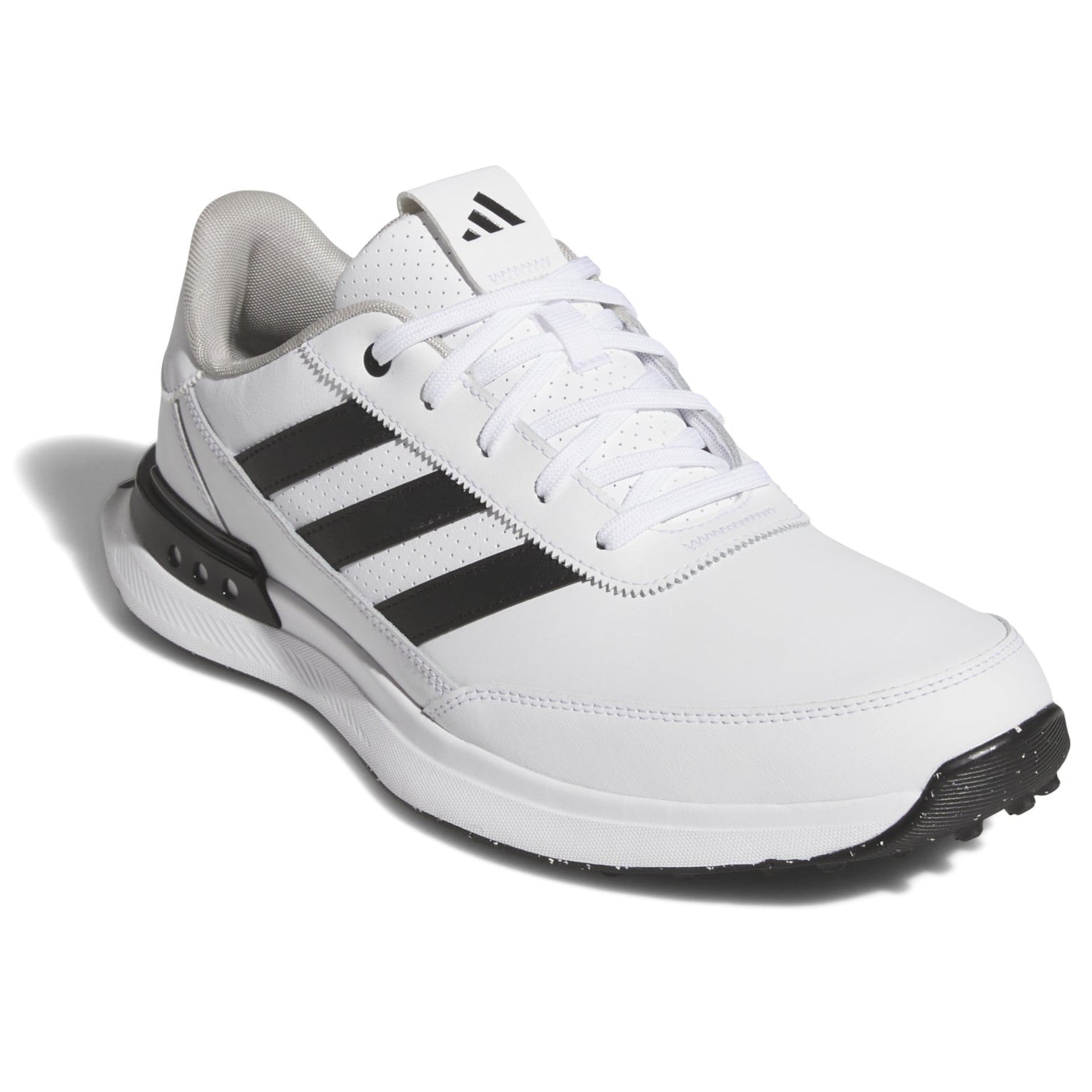 adidas S2G Leather Spikeless Golf Shoes - White / Black / Grey Two