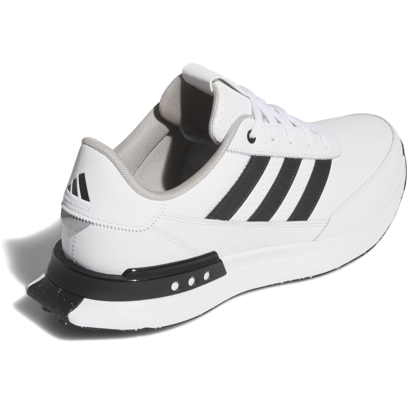 adidas S2G Leather Spikeless Golf Shoes - White / Black / Grey Two