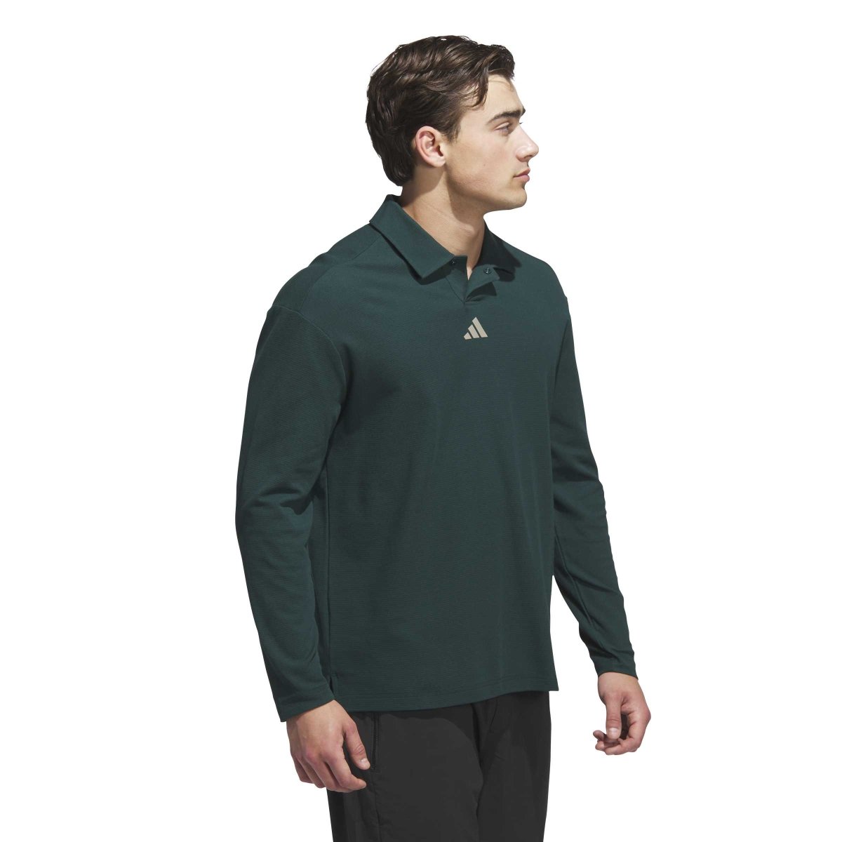 adidas Beyond The Course Long Sleeve Golf Polo Shirt - Aurora Ivy - adidas
