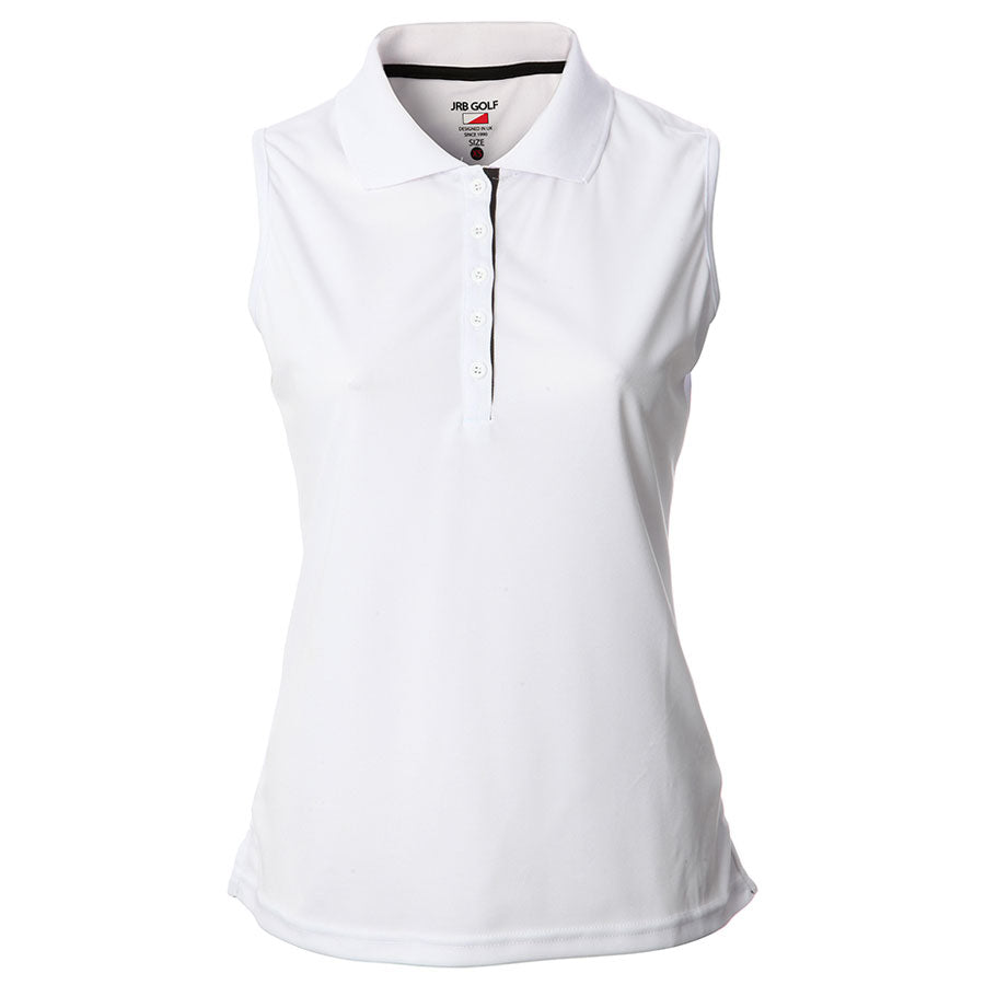 JRB Women's Golf Pique Sleeveless Shirt White