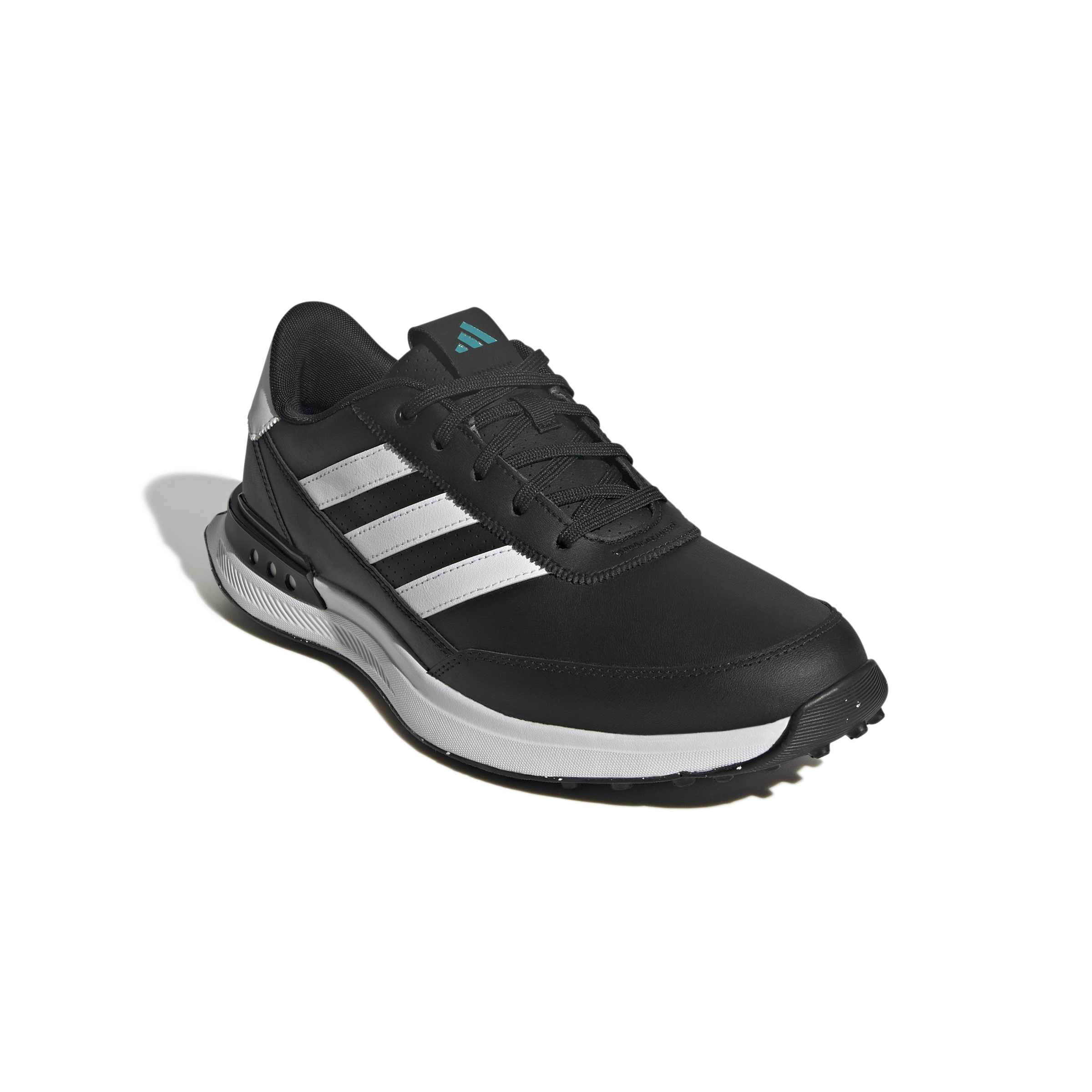adidas S2G Leather Spikeless Golf Shoes - Core Black / Cloud White / Pure Teal