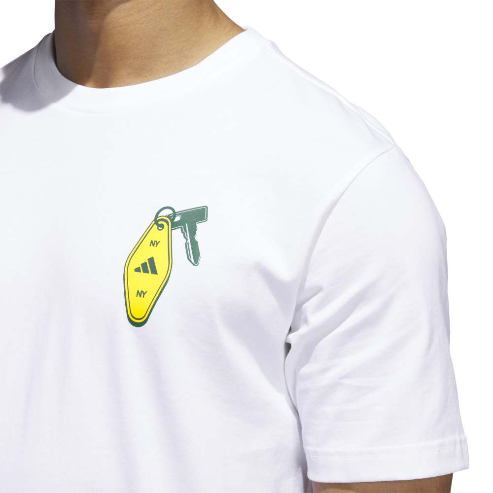 adidas Mens Golf Chip In NYC T Shirt - White
