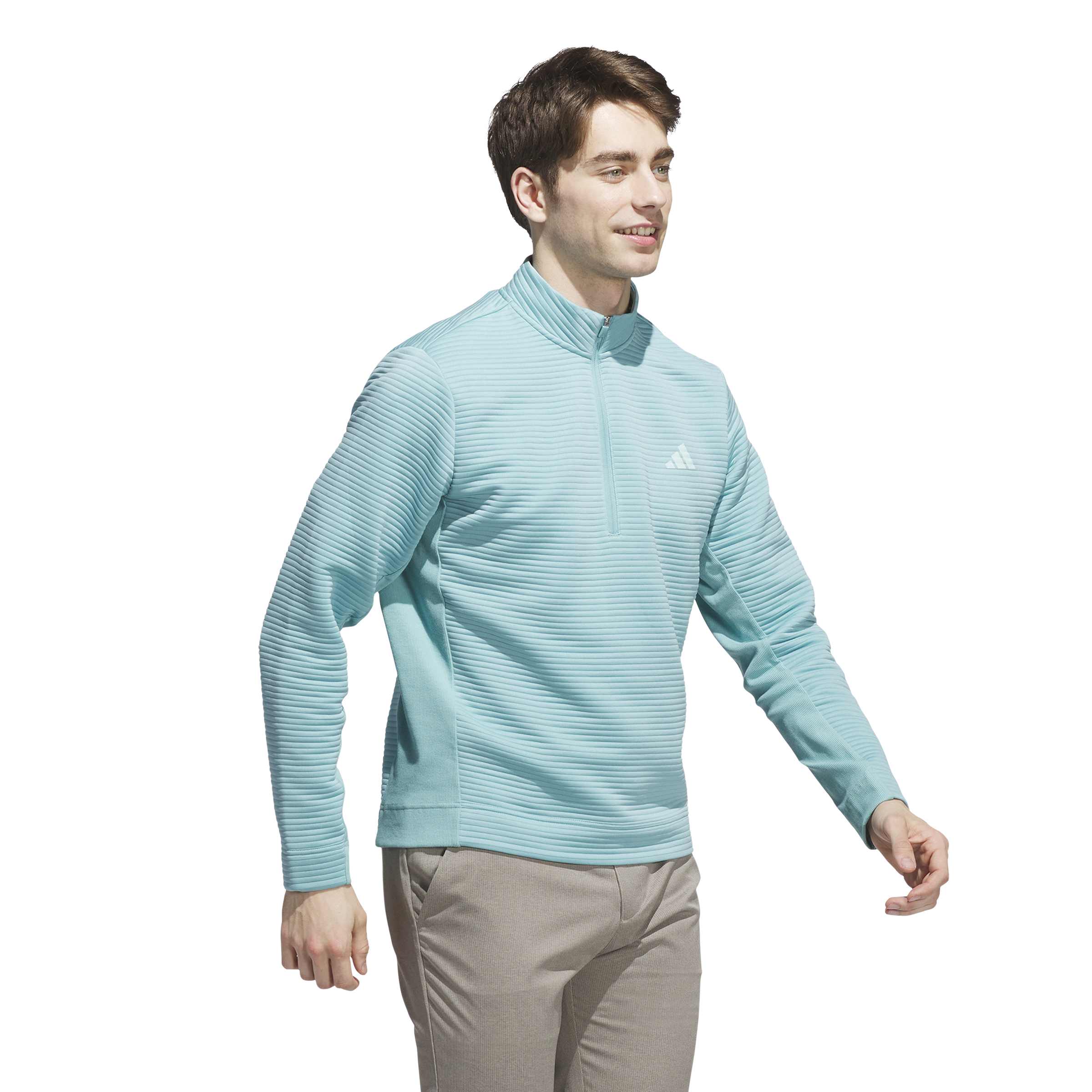 adidas DWR Ultimate365 Textured 1/4 Zip Golf Sweater - Mint Tone