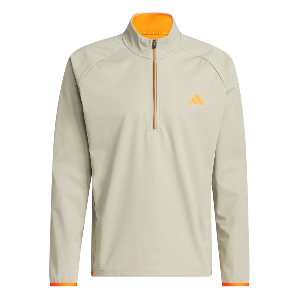 adidas DWR Ultimate365 1/4 Zip Golf Wind Jacket - Wonder Cargo / Lucid Orange