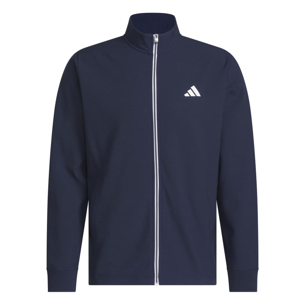 adidas Ultimate365 Textured Woven Full Zip Golf Wind Jacket - Collegiate Navy