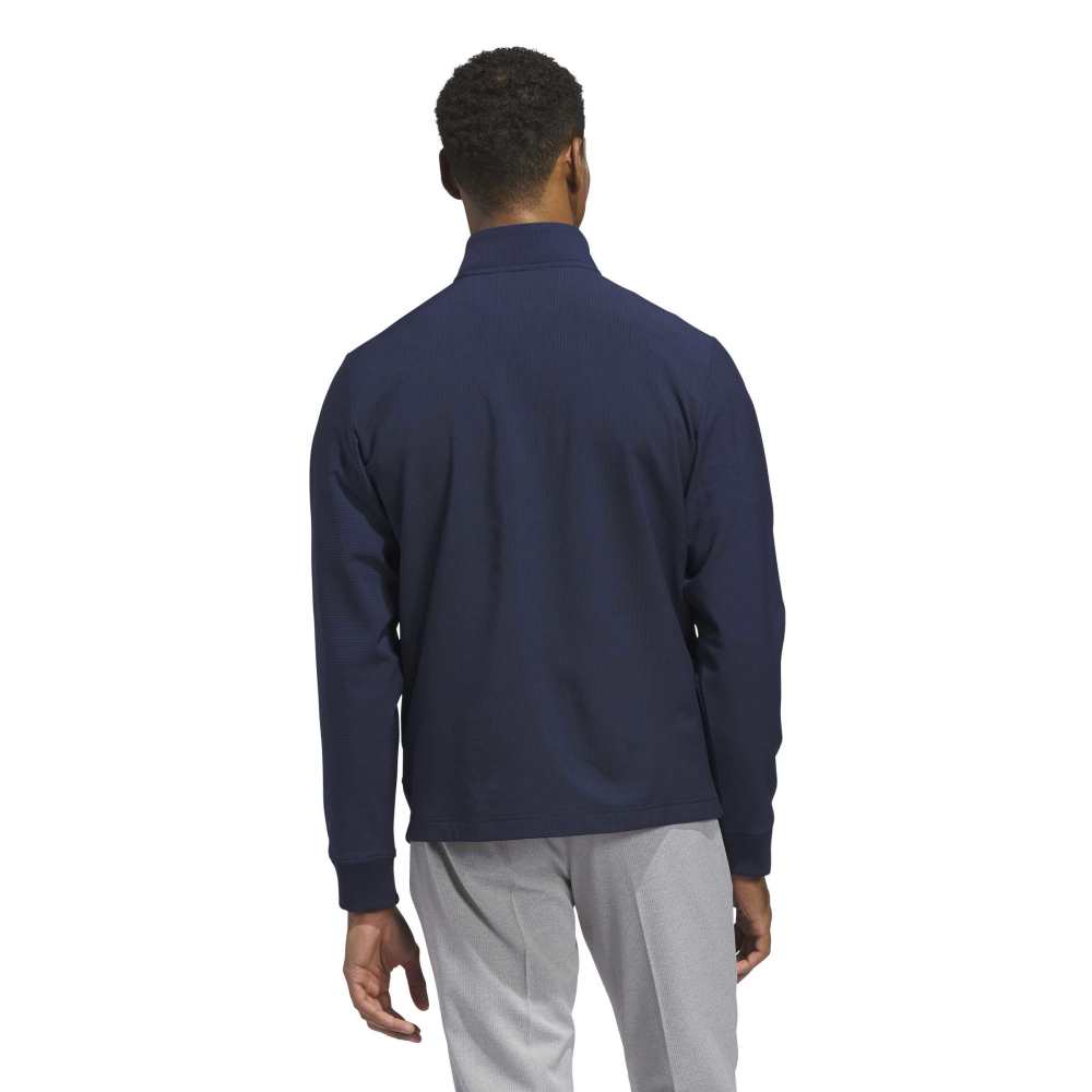 adidas Ultimate365 Textured Woven Full Zip Golf Wind Jacket - Collegiate Navy