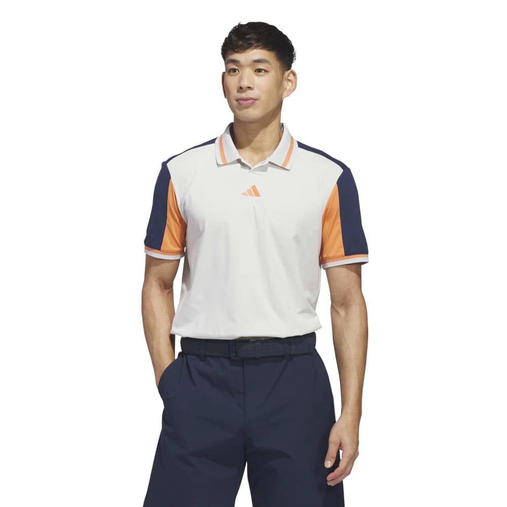 adidas BTC Twistknit Golf Polo Shirt - Orbit Grey / Collegiate Navy - adidas