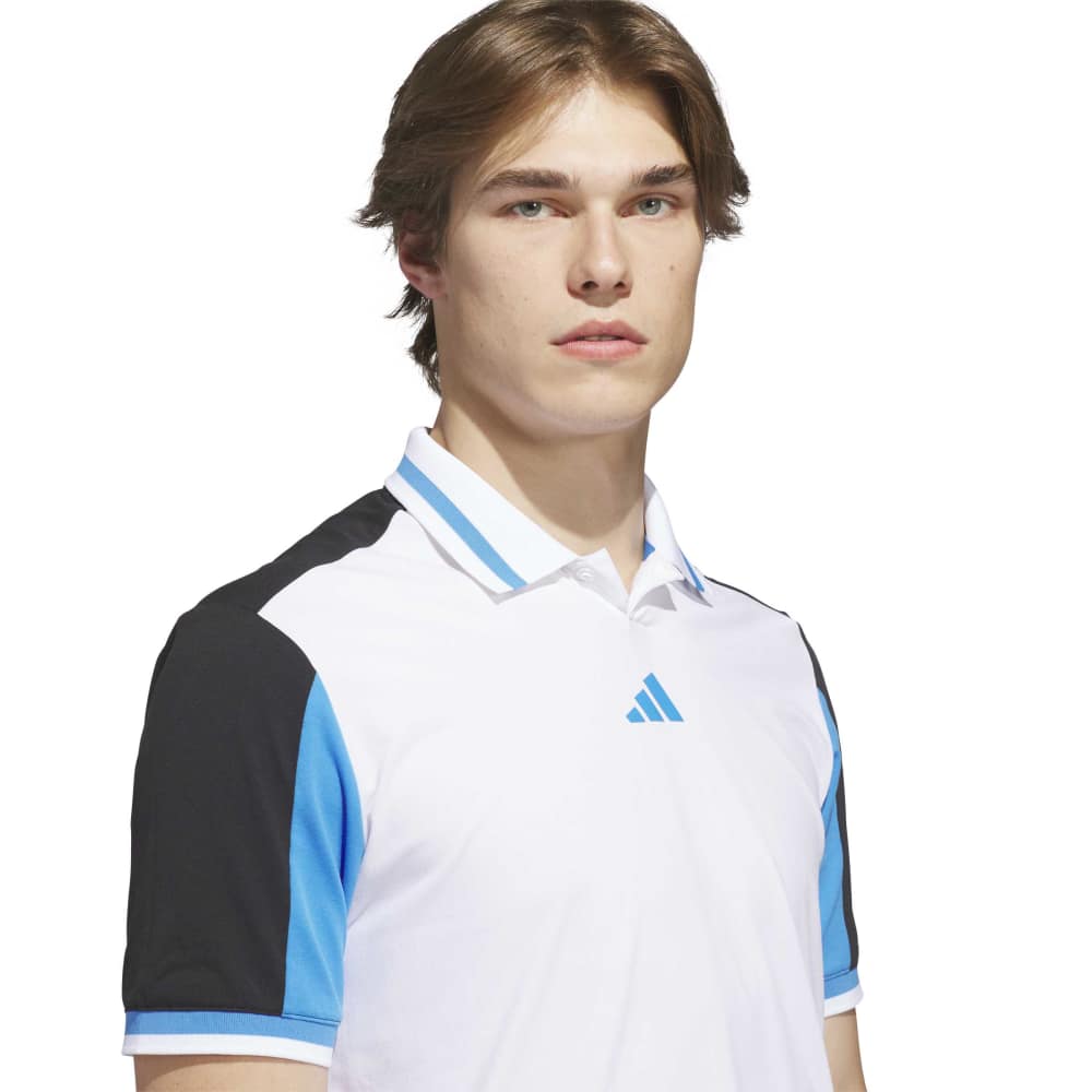 adidas BTC Twistknit Golf Polo Shirt - White / Black - adidas