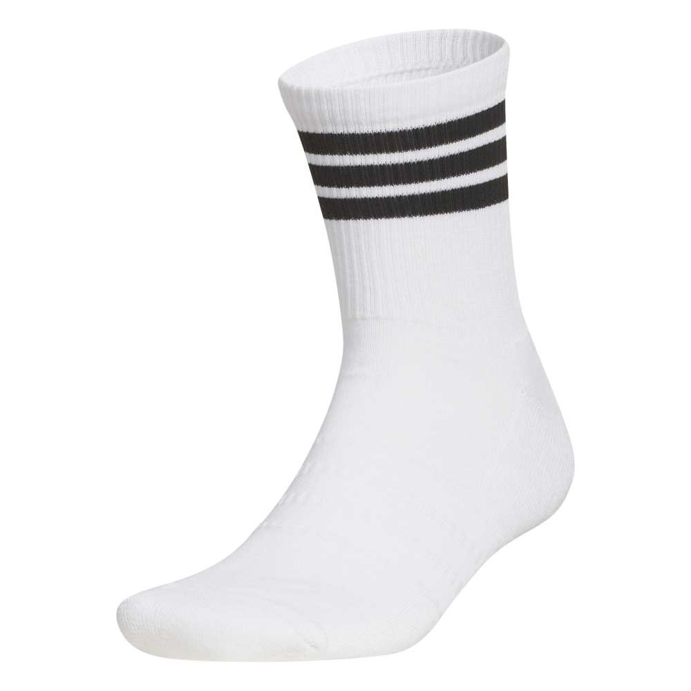 adidas Half Crew 3-Stripe Golf Socks - White / Black