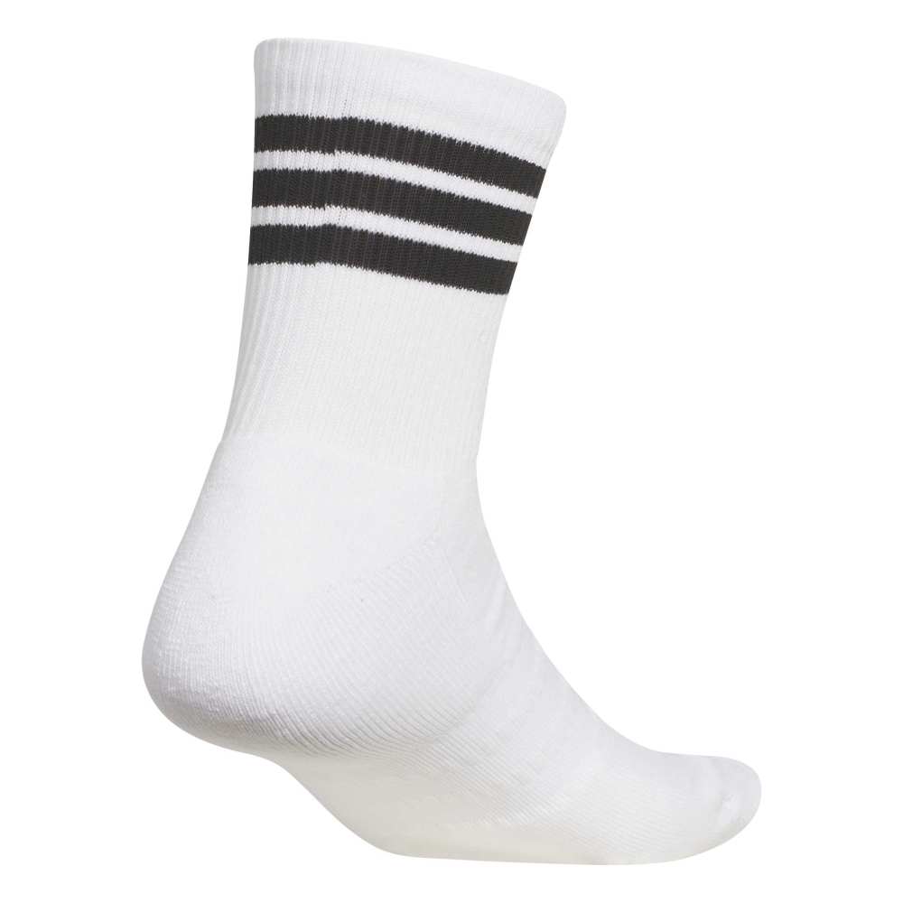 adidas Half Crew 3-Stripe Golf Socks - White / Black