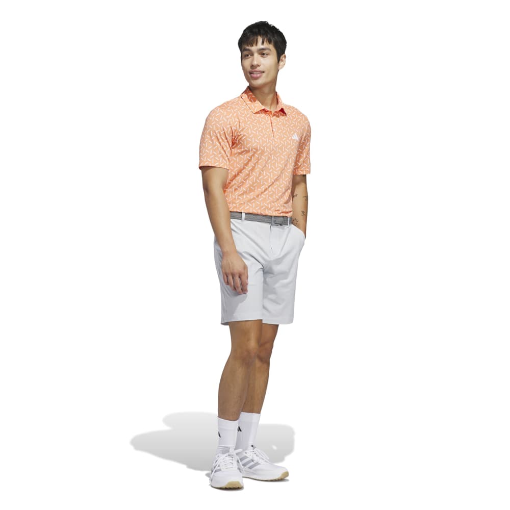 adidas Ultimate365 Mesh Print Climacool Golf Polo Shirt - Dusky Orange