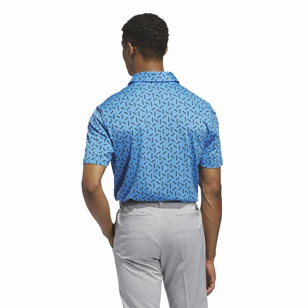 adidas Ultimate365 Mesh Print Climacool Golf Polo Shirt - Lucid Ray Blue - adidas