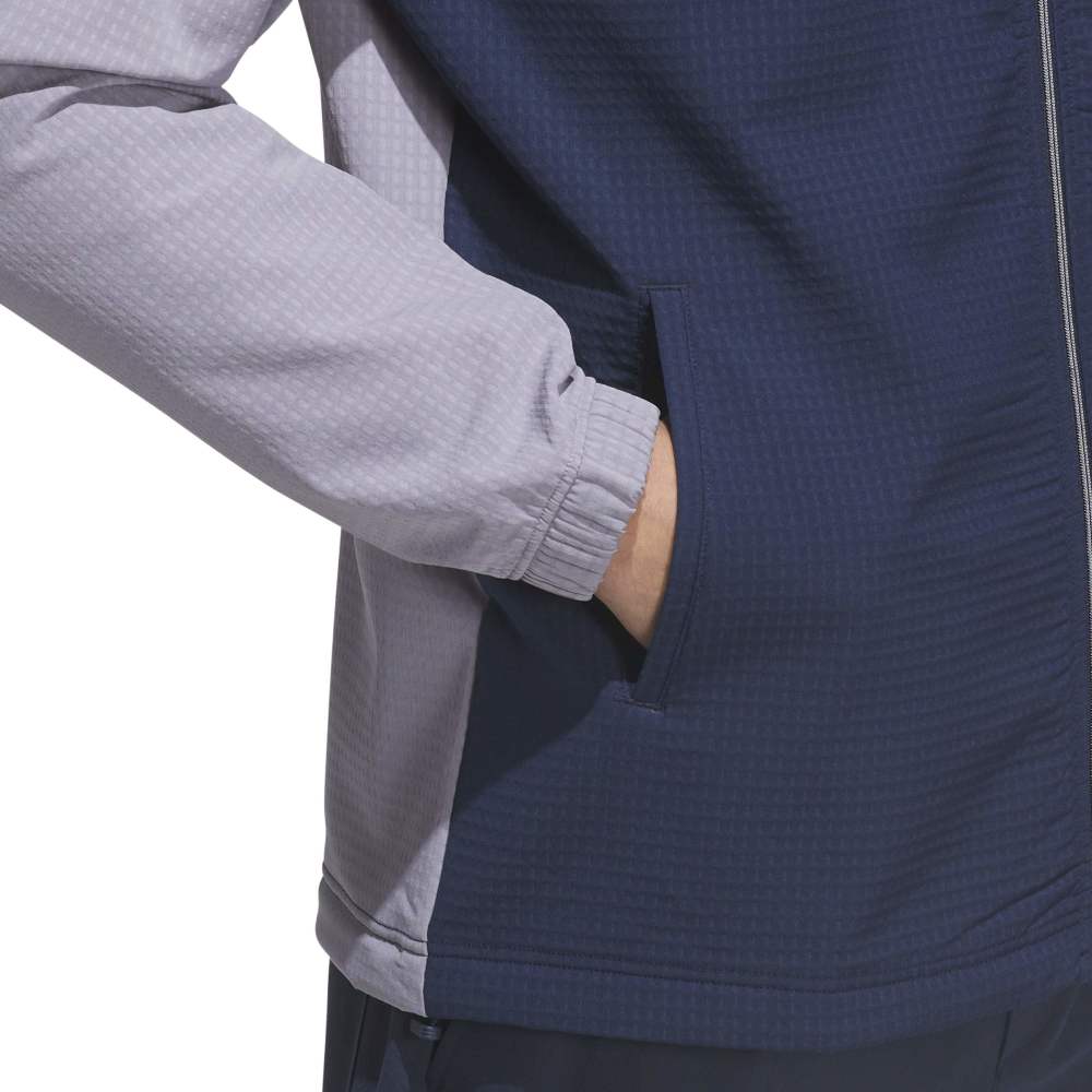 adidas Golf Ultimate365 Wind Full Zip Mid Layer - Slate / Collegiate Navy