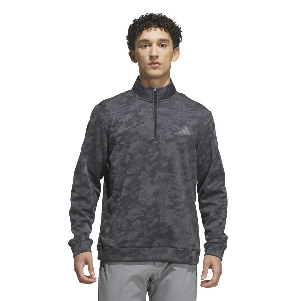 adidas Golf Ultimate365 DWR 1/4 Zip Mid Layer - Black / Grey Four