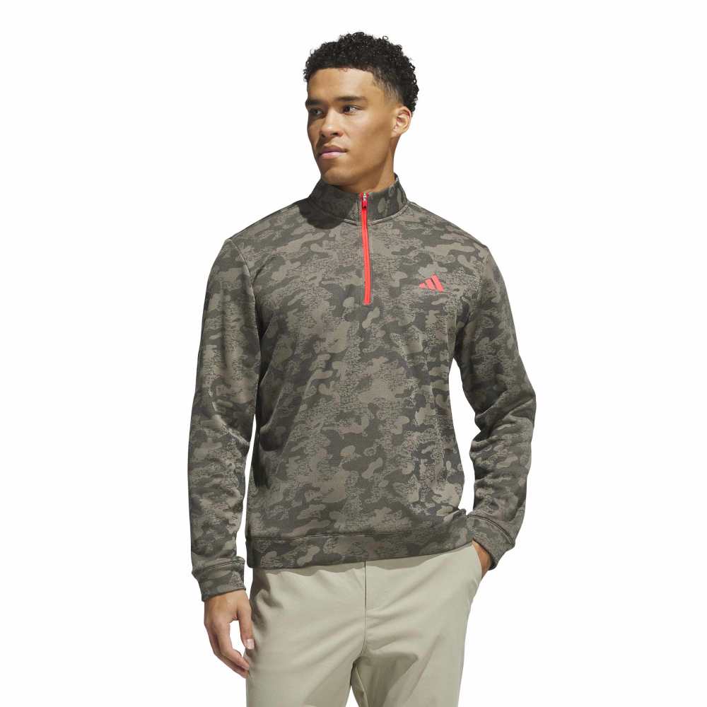 adidas Golf Ultimate365 DWR 1/4 Zip Mid Layer - Khaki Six