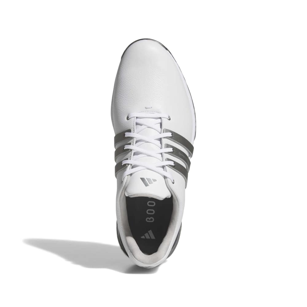 adidas Tour360 Gore-Tex Spiked Golf Shoes - White / Iron / Yellow - adidas