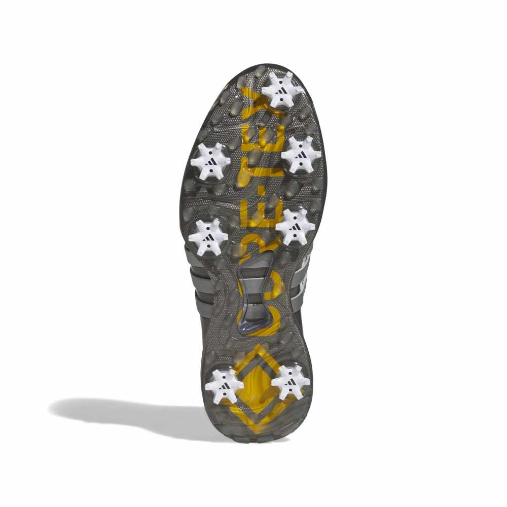 adidas Tour360 Gore-Tex Spiked Golf Shoes - White / Iron / Yellow - adidas
