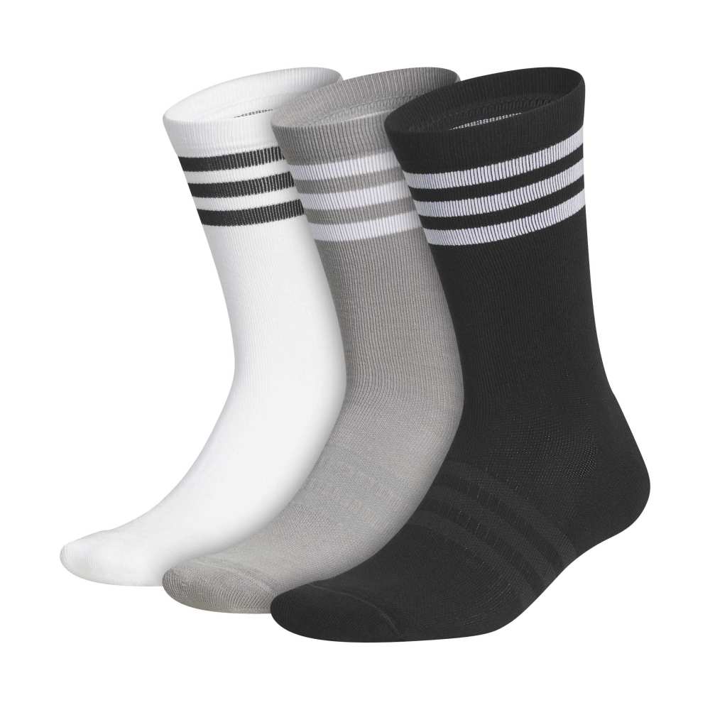 adidas 3 Pack Crew Golf Socks - Multicolour