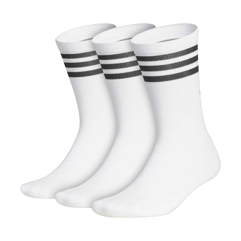 adidas 3 Pack Crew Golf Socks - White