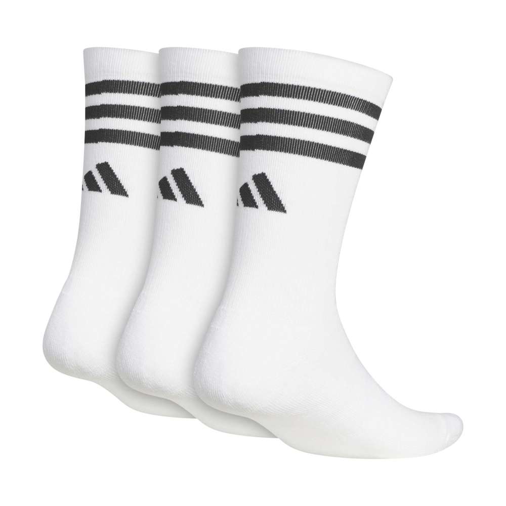 adidas 3 Pack Crew Golf Socks - White