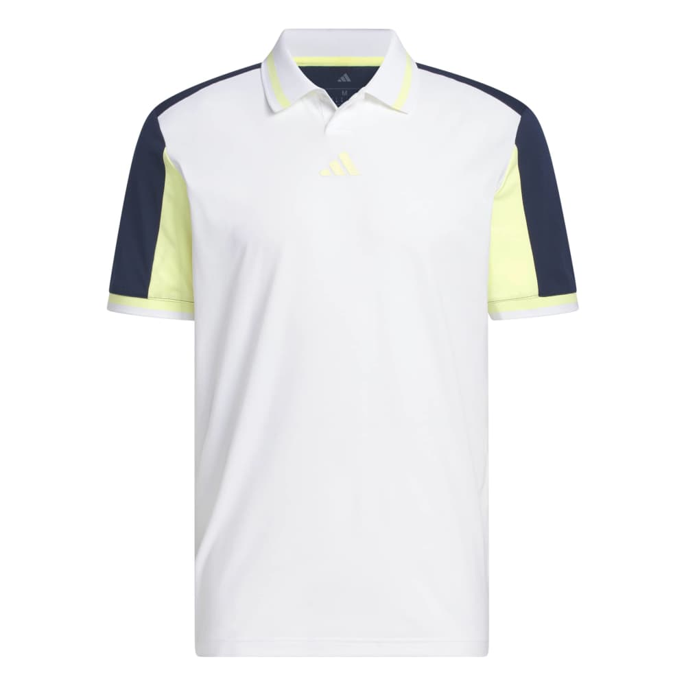 adidas BTC Twistknit Golf Polo Shirt - White / Frozen Lemon