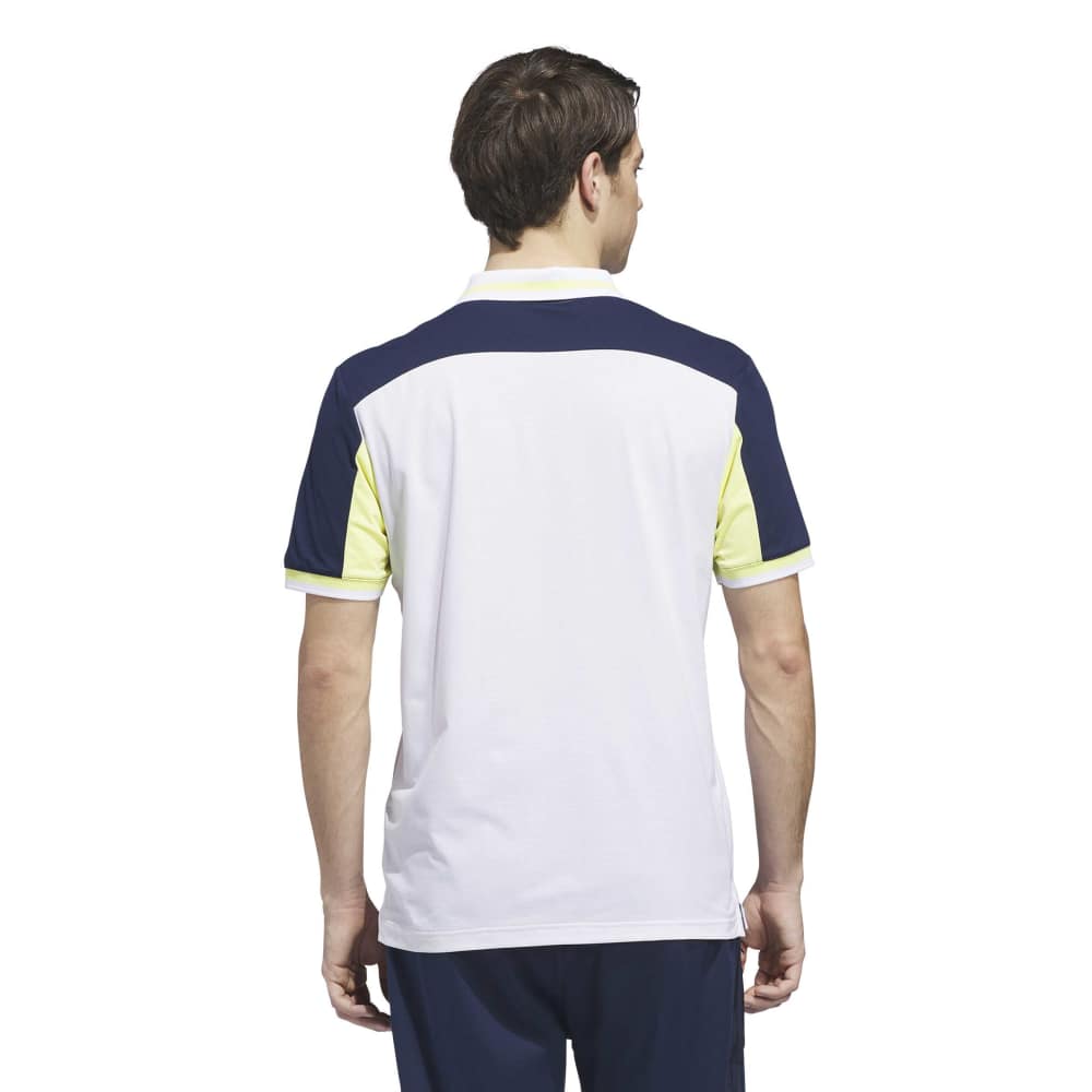 adidas BTC Twistknit Golf Polo Shirt - White / Frozen Lemon