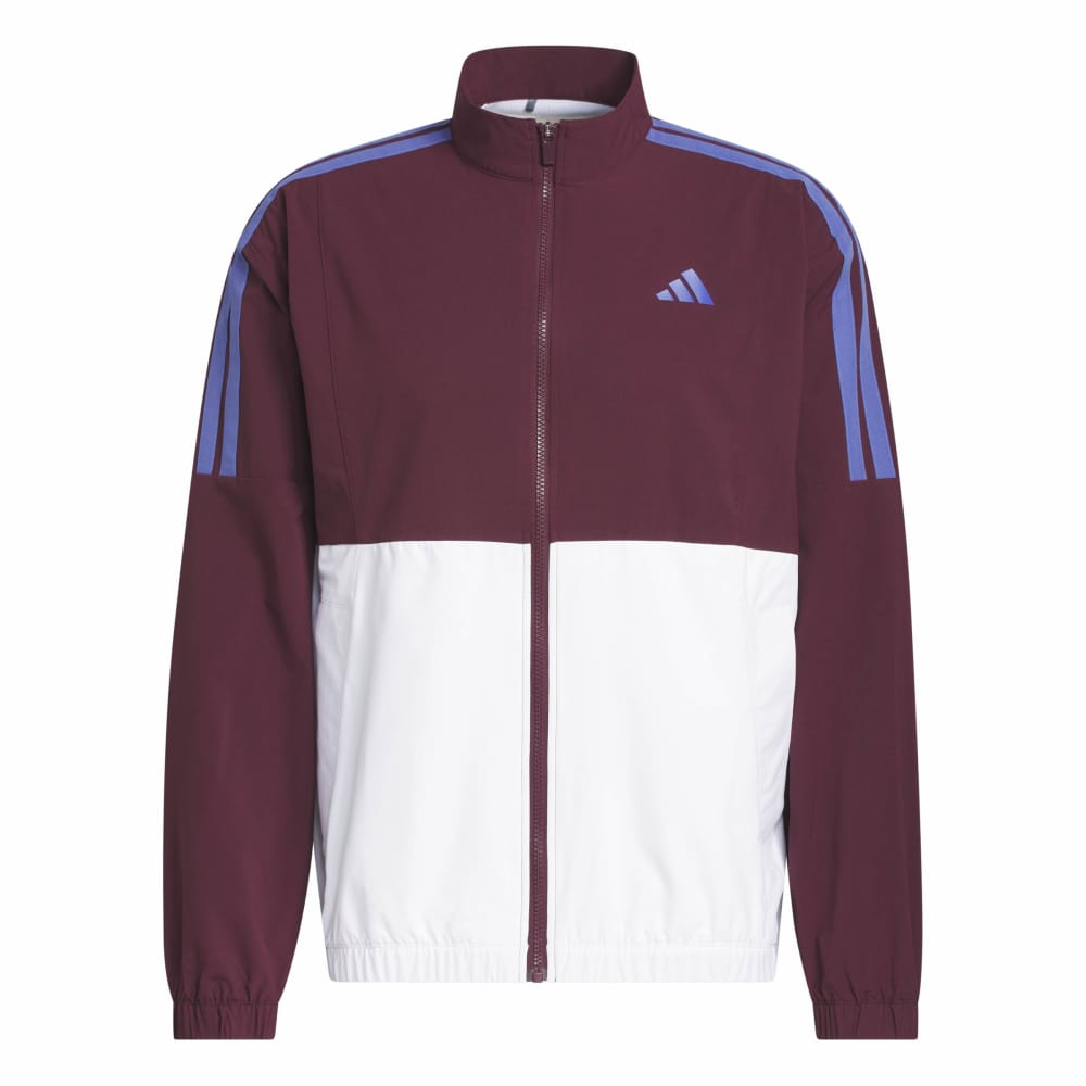 adidas Golf BTC Full Zip Windbreaker - White / Maroon