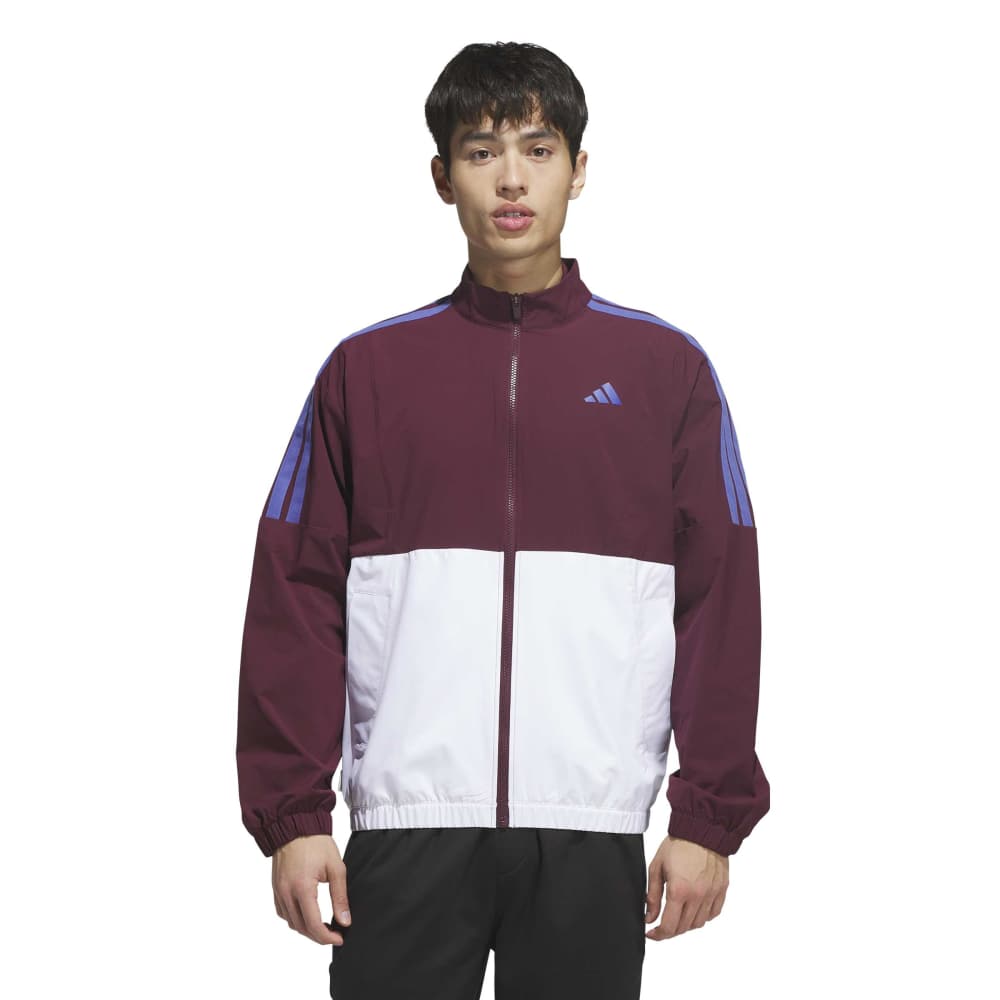 adidas Golf BTC Full Zip Windbreaker - White / Maroon