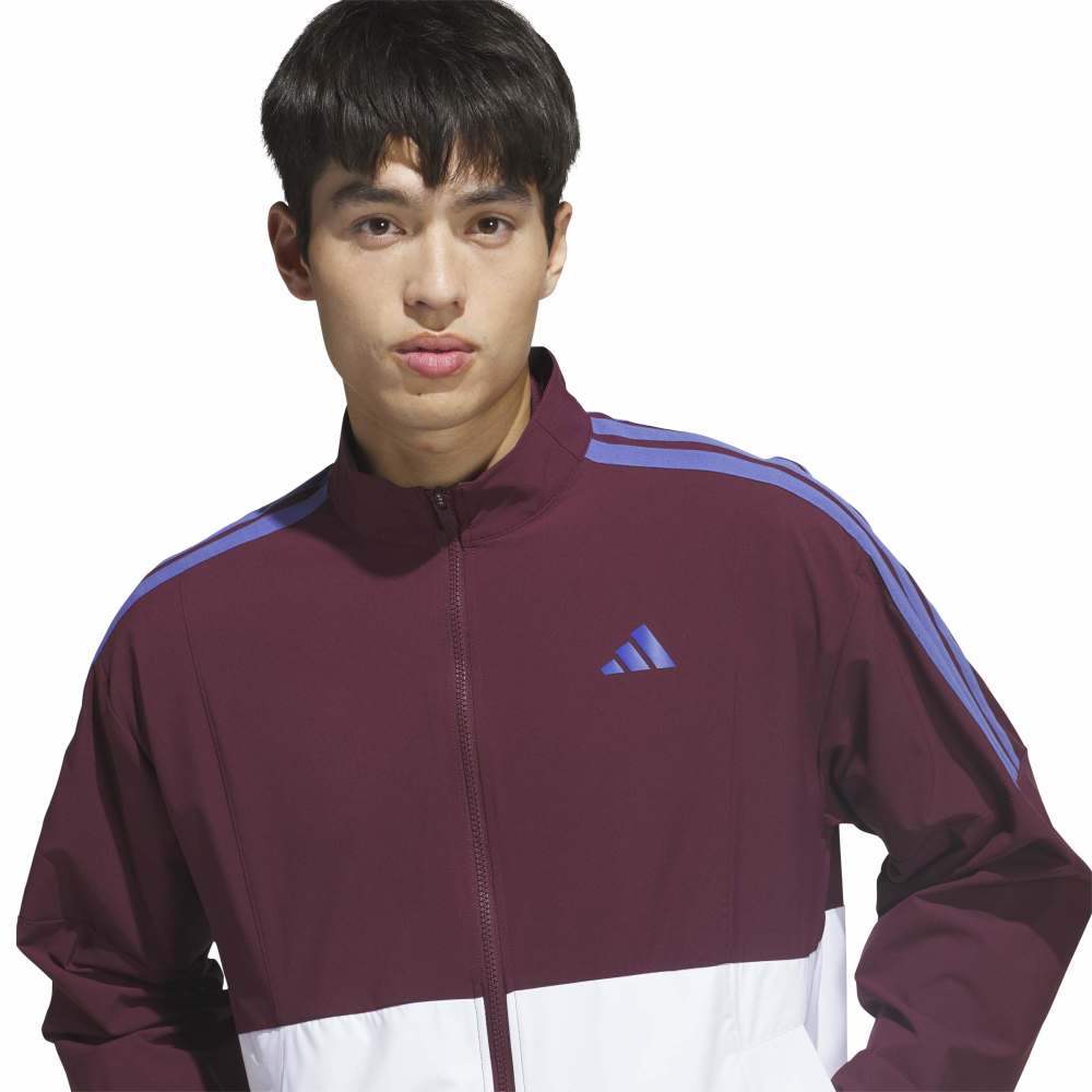adidas Golf BTC Full Zip Windbreaker - White / Maroon