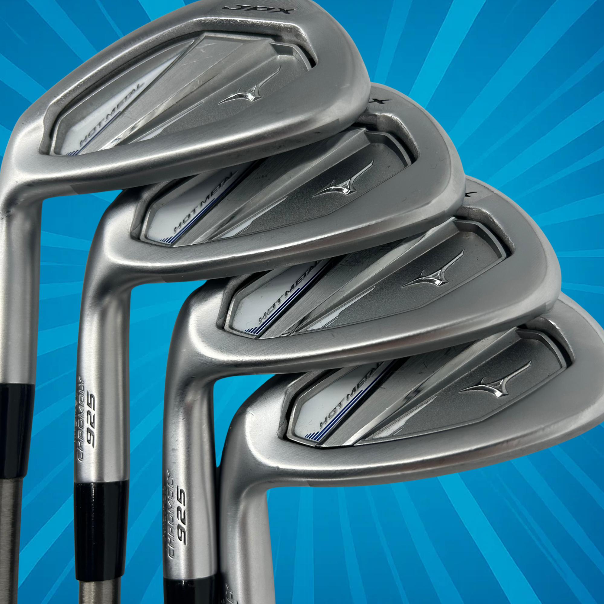Mizuno JPX 925 Hot Metal Left Handed Iron Set / 7-PW+GW / Steelfibre i70 CW Graphite Shafts / Senior Flex