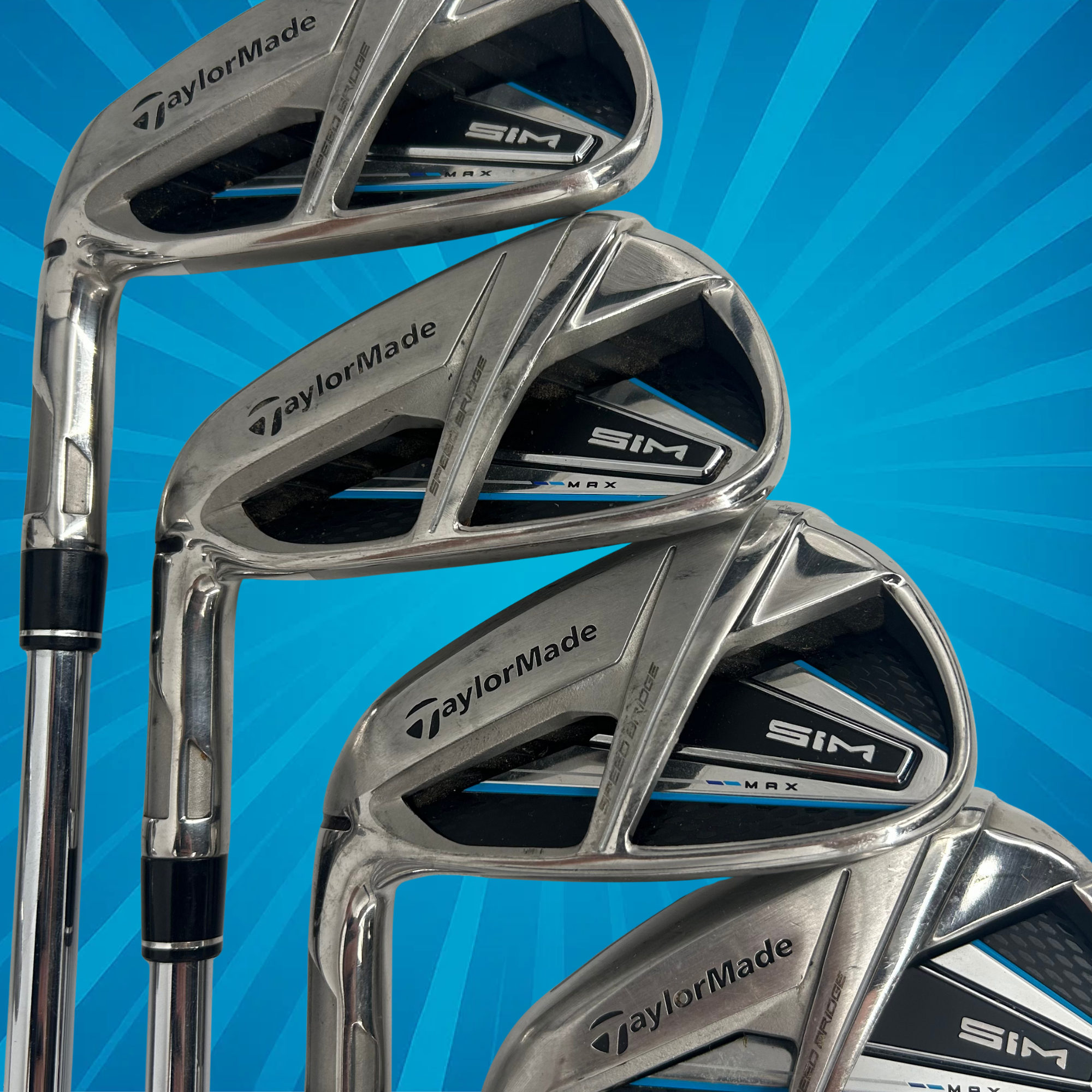 TaylorMade SIM Max Left Handed Irons / 5-PW+AW+SW / KBS Max 85 R / Regular Flex