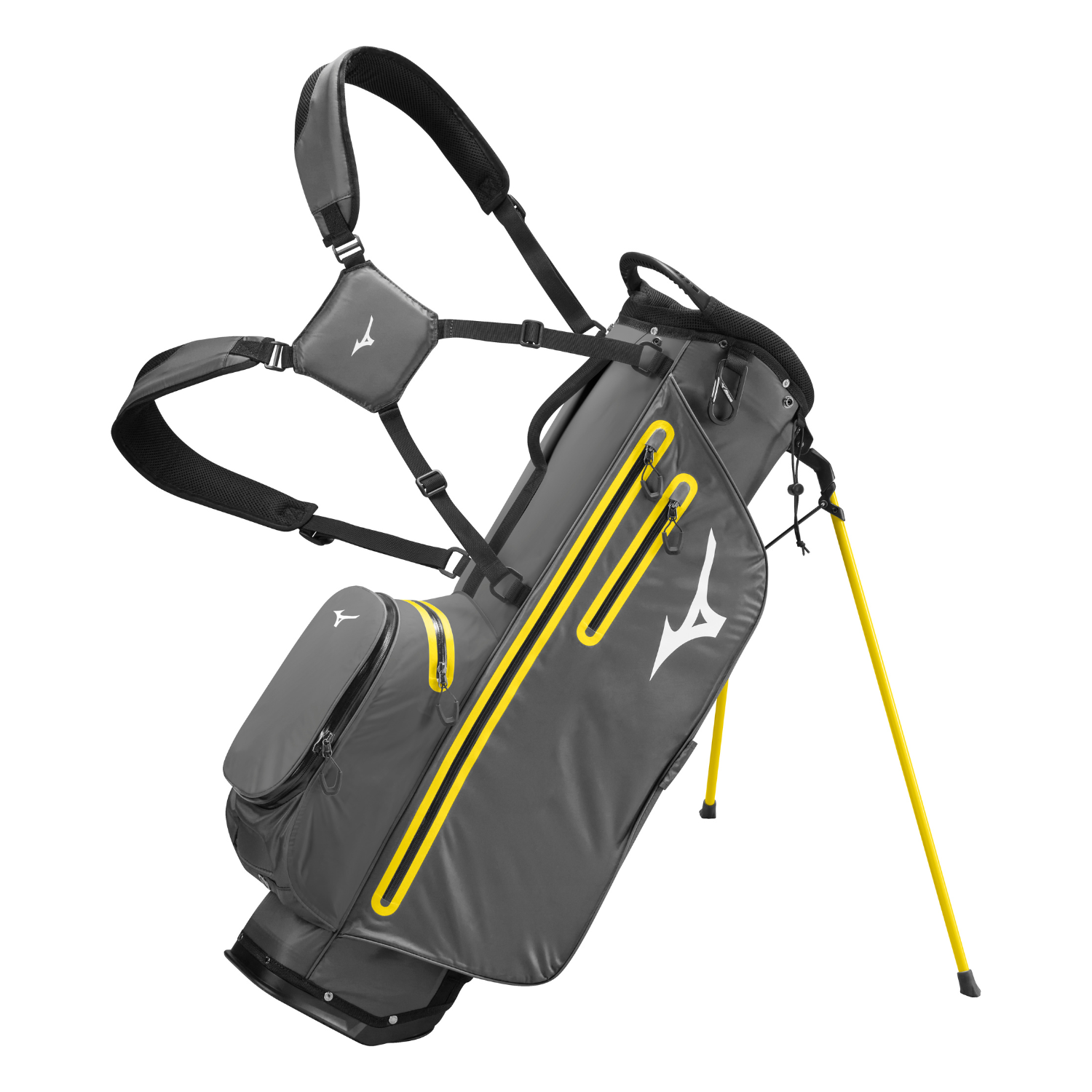 Mizuno BR-DRI Waterproof Golf Stand Bag - Grey / Yellow