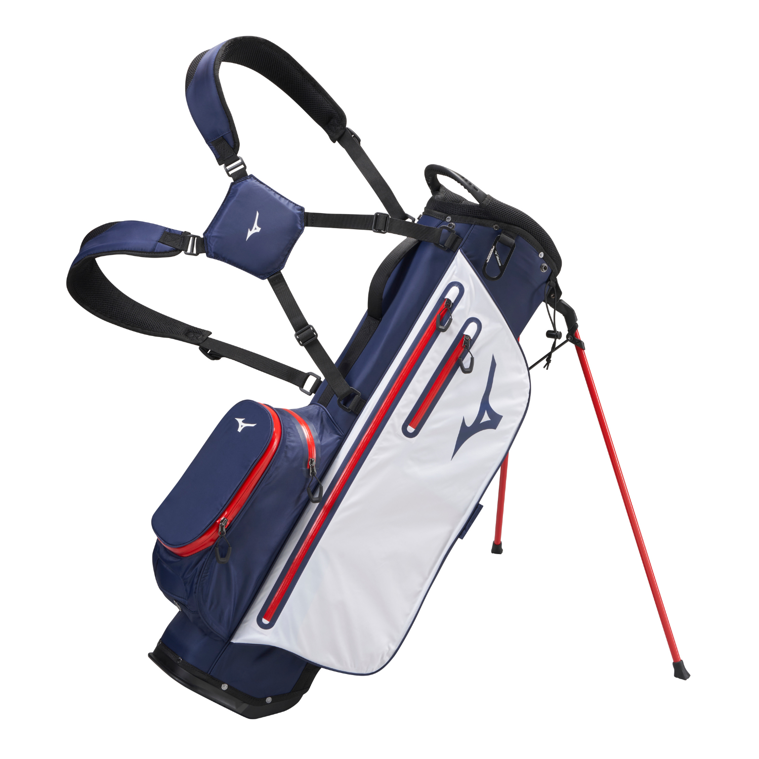 Mizuno BR-DRI Waterproof Golf Stand Bag - Navy / Red