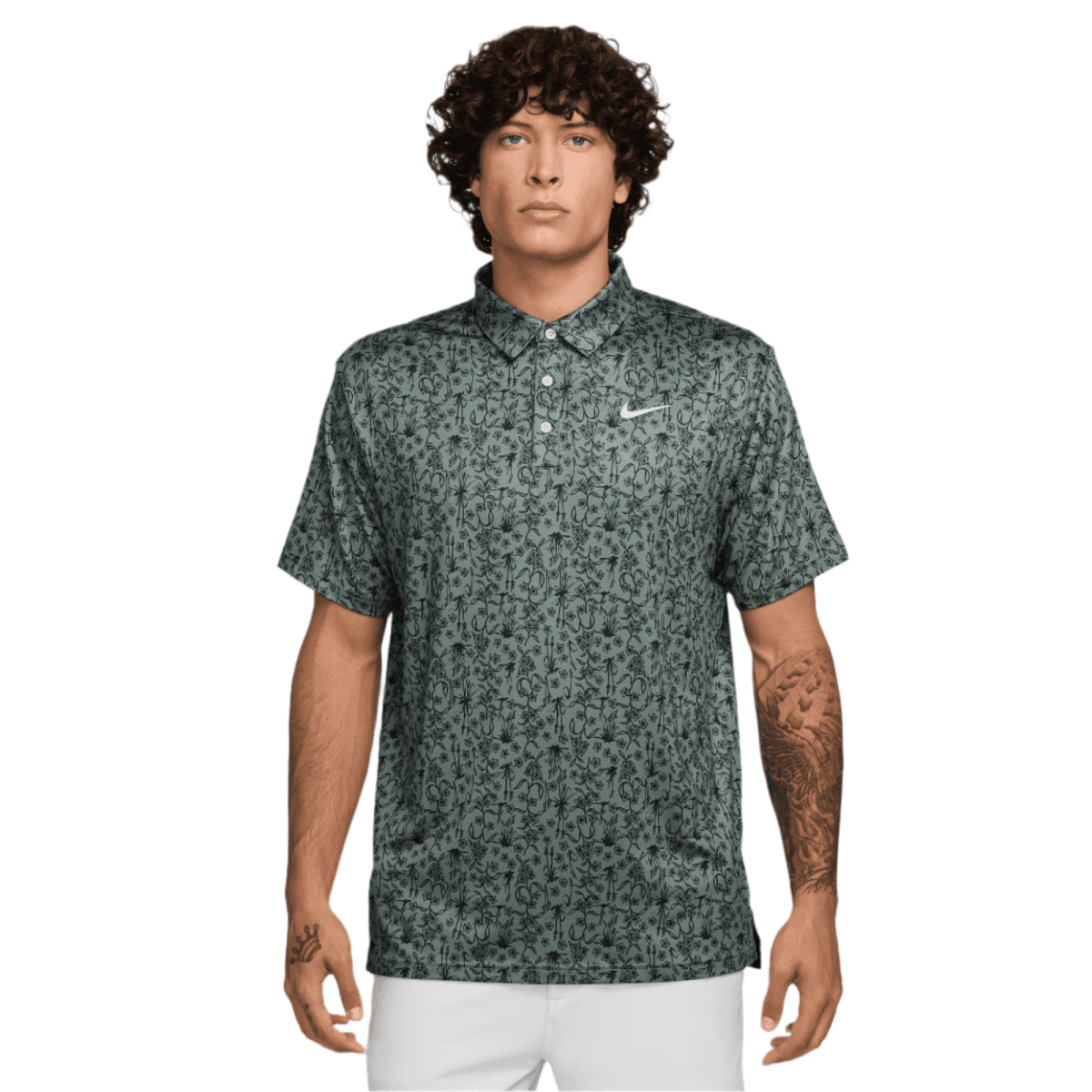 Nike Dri Fit Tour Poa Print - Clay Green - Nike Golf