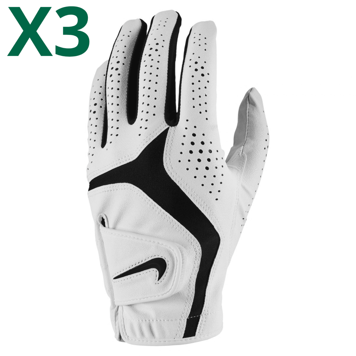 Nike Dura Feel X Golf Glove - White (3 Glove Bundle) - Nike Golf