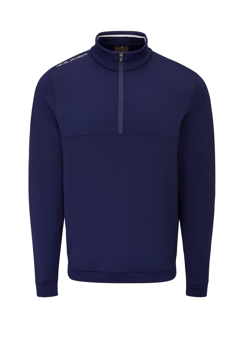 Oscar Jacobson Westland Quater Zip Pullover - Navy - Oscar Jacobson
