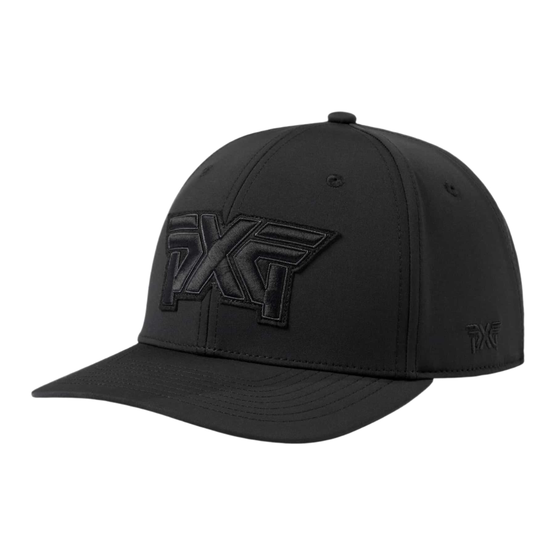 PXG Darkness 6 Panel Curved Bill Snapback - Black