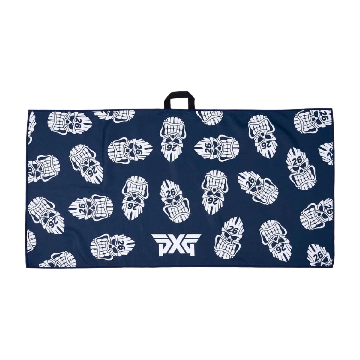 PXG Darkness Tiki Skull Players Towel - Navy/ White