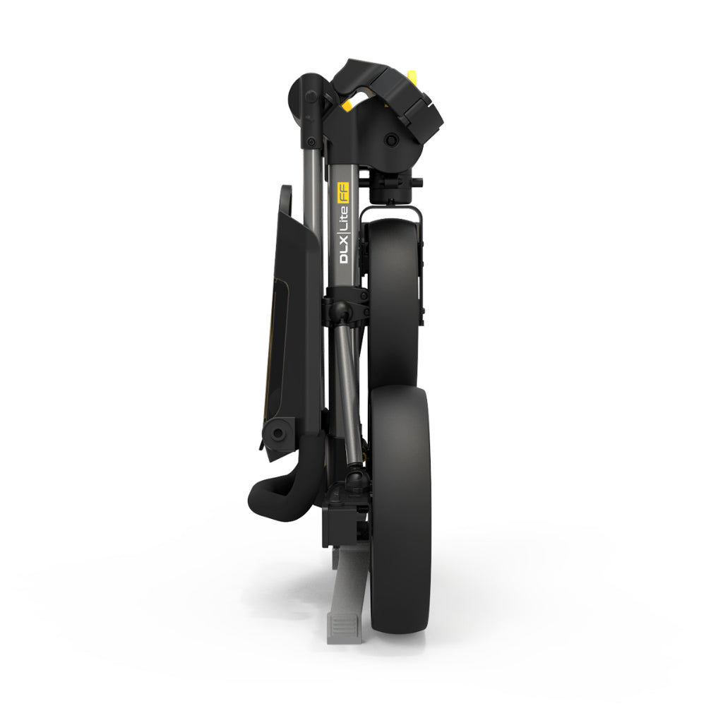 PowaKaddy DLX-Lite FF Push Golf Trolley – Yellow / Gun Metal