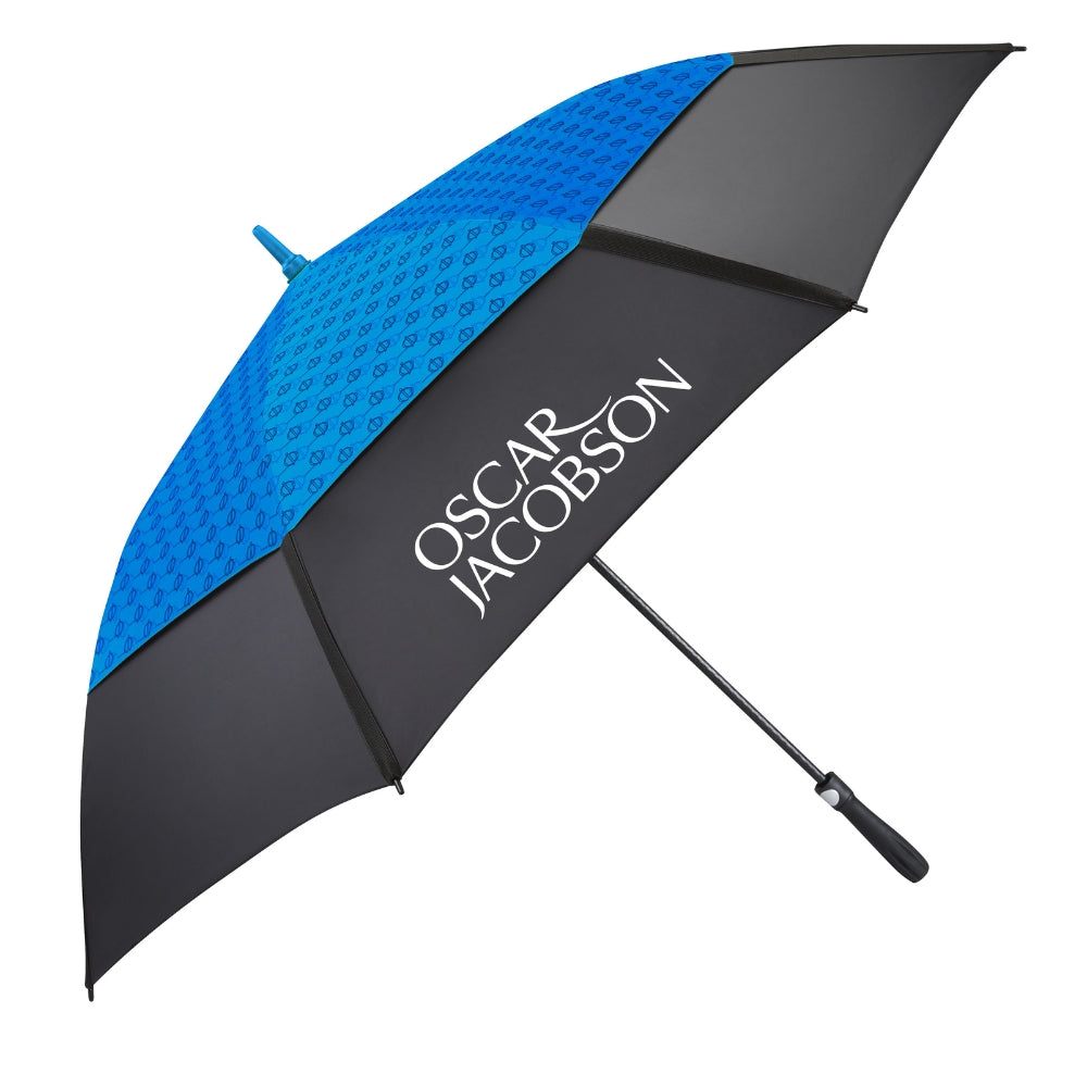 Oscar Jacobson Gio Print Dual Canopy Umbrella - Black / Cobalt