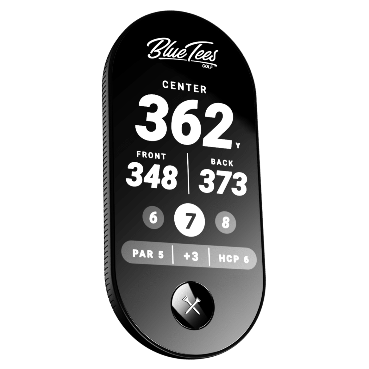 Blue Tees Ringer Navy Handheld Golf GPS - Blue Tees