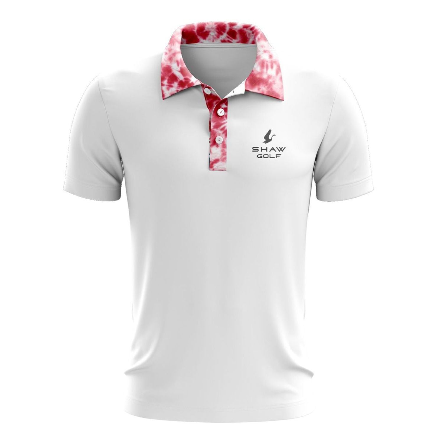 Shaw Golf Red Tie-Dye Polo Shirt