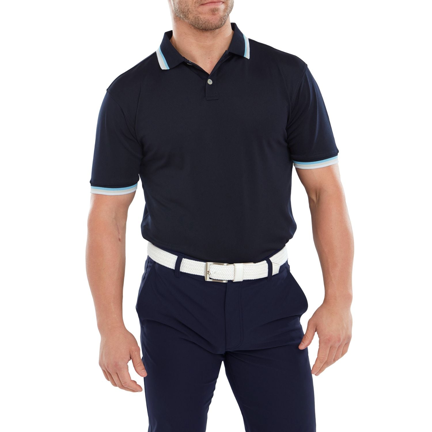 FootJoy Solid with Trim Pique Golf Polo Shirt