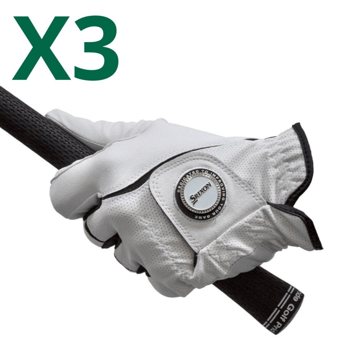 Srixon All Weather Ball Marker Golf Glove (3 Pack Bundle) - Srixon