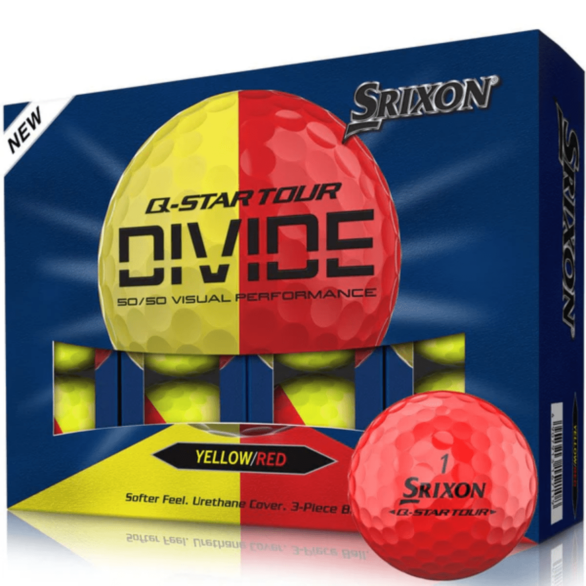 Srixon Q Star Tour Divide Yellow/Red Golf Balls - Srixon