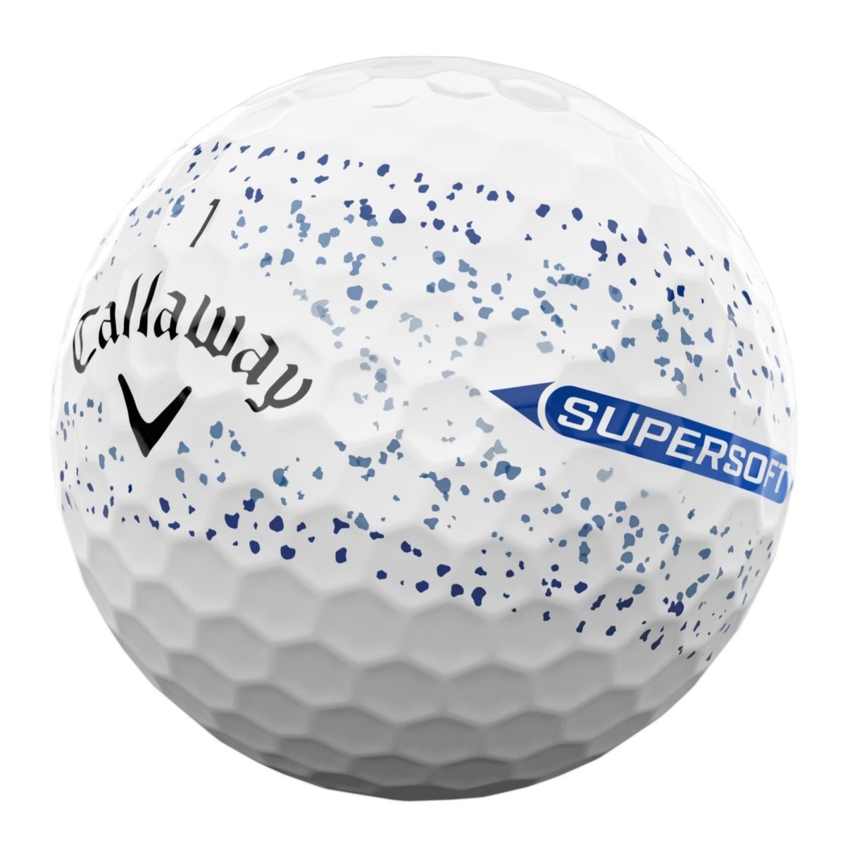 Callaway Supersoft Splatter Blue Golf Balls (3 Ball Sleeve) - Callaway