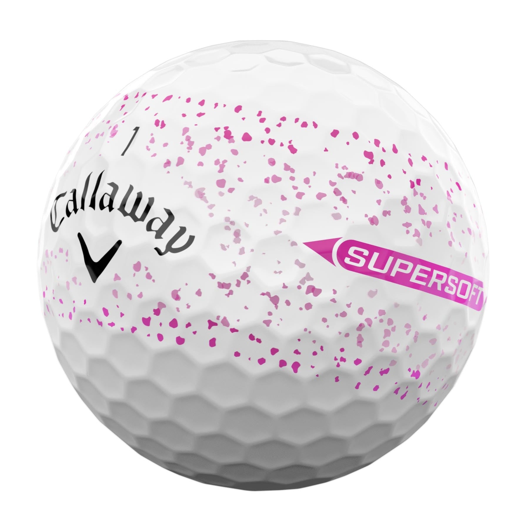 Callaway Supersoft Splatter Pink Golf Balls (3 Ball Sleeve)