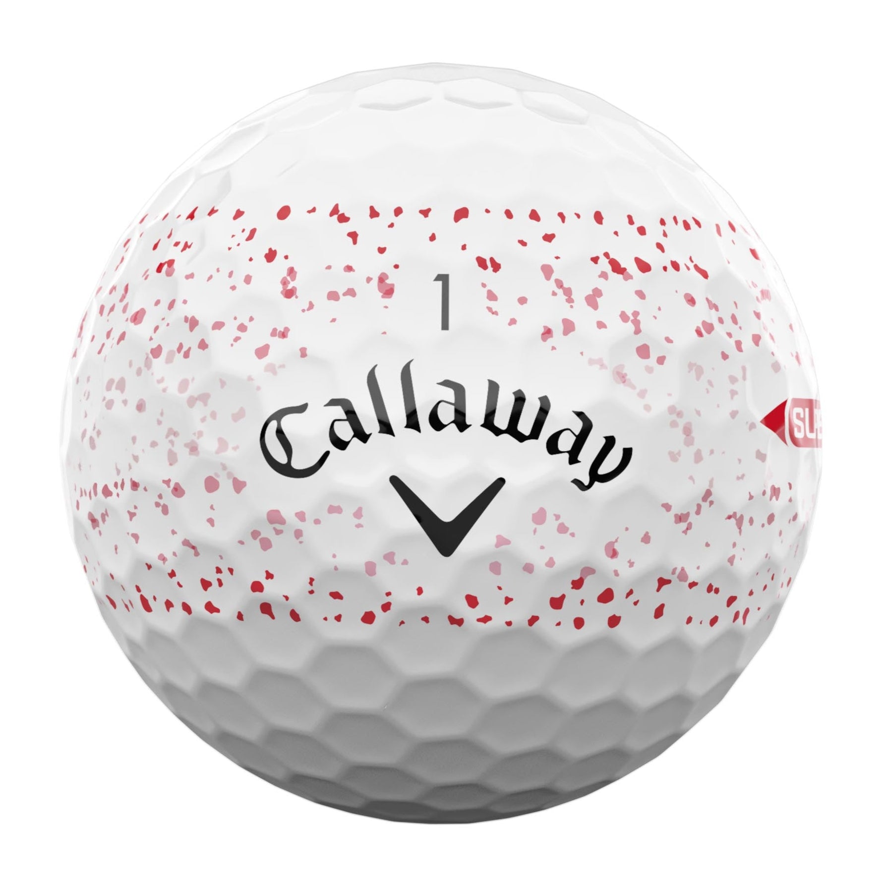 Callaway Supersoft Splatter Red Golf Balls (3 Ball Sleeve)